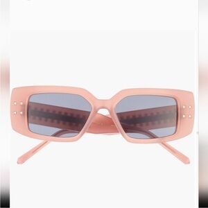 Valentino Blush Pink Rectangular Sunglasses NIB